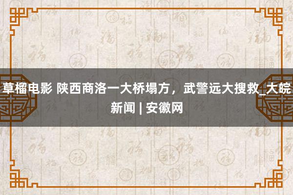 草榴电影 陕西商洛一大桥塌方，武警远大搜救_大皖新闻 | 安徽网