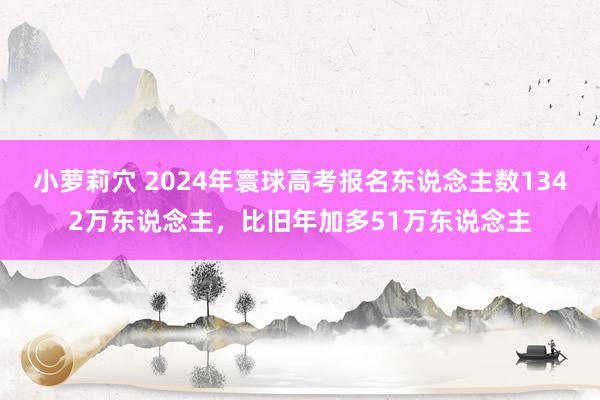 小萝莉穴 2024年寰球高考报名东说念主数1342万东说念主，比旧年加多51万东说念主