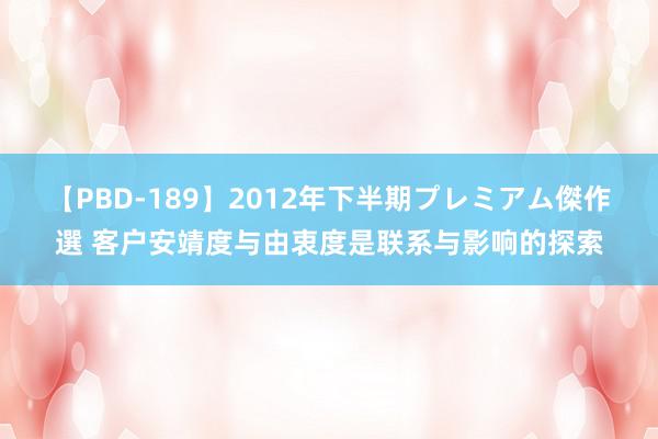 【PBD-189】2012年下半期プレミアム傑作選 客户安靖度与由衷度是联系与影响的探索