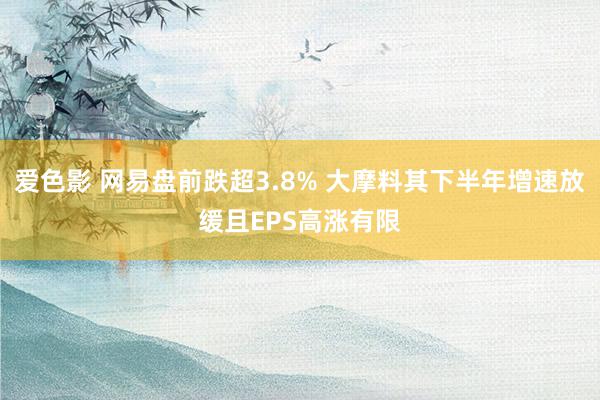 爱色影 网易盘前跌超3.8% 大摩料其下半年增速放缓且EPS高涨有限