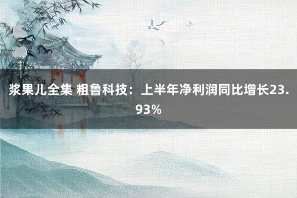 浆果儿全集 粗鲁科技：上半年净利润同比增长23.93%