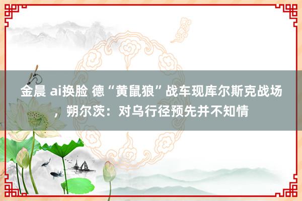 金晨 ai换脸 德“黄鼠狼”战车现库尔斯克战场，朔尔茨：对乌行径预先并不知情