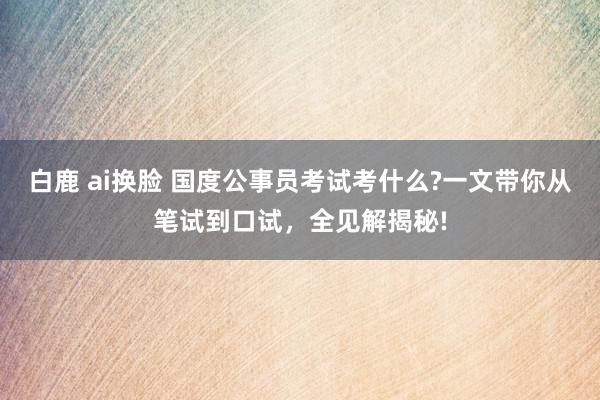 白鹿 ai换脸 国度公事员考试考什么?一文带你从笔试到口试，全见解揭秘!